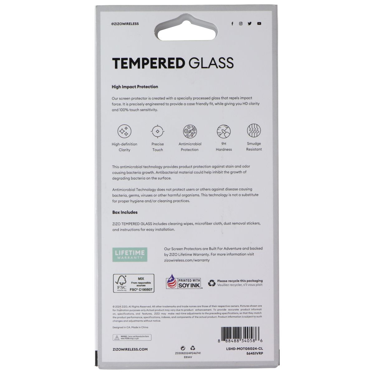 ZIZO Tempered Glass Screen Protector for Motorola Moto G 5G (2024) - Clear Cell Phone - Screen Protectors Zizo - Simple Cell Bulk Wholesale Pricing - USA Seller
