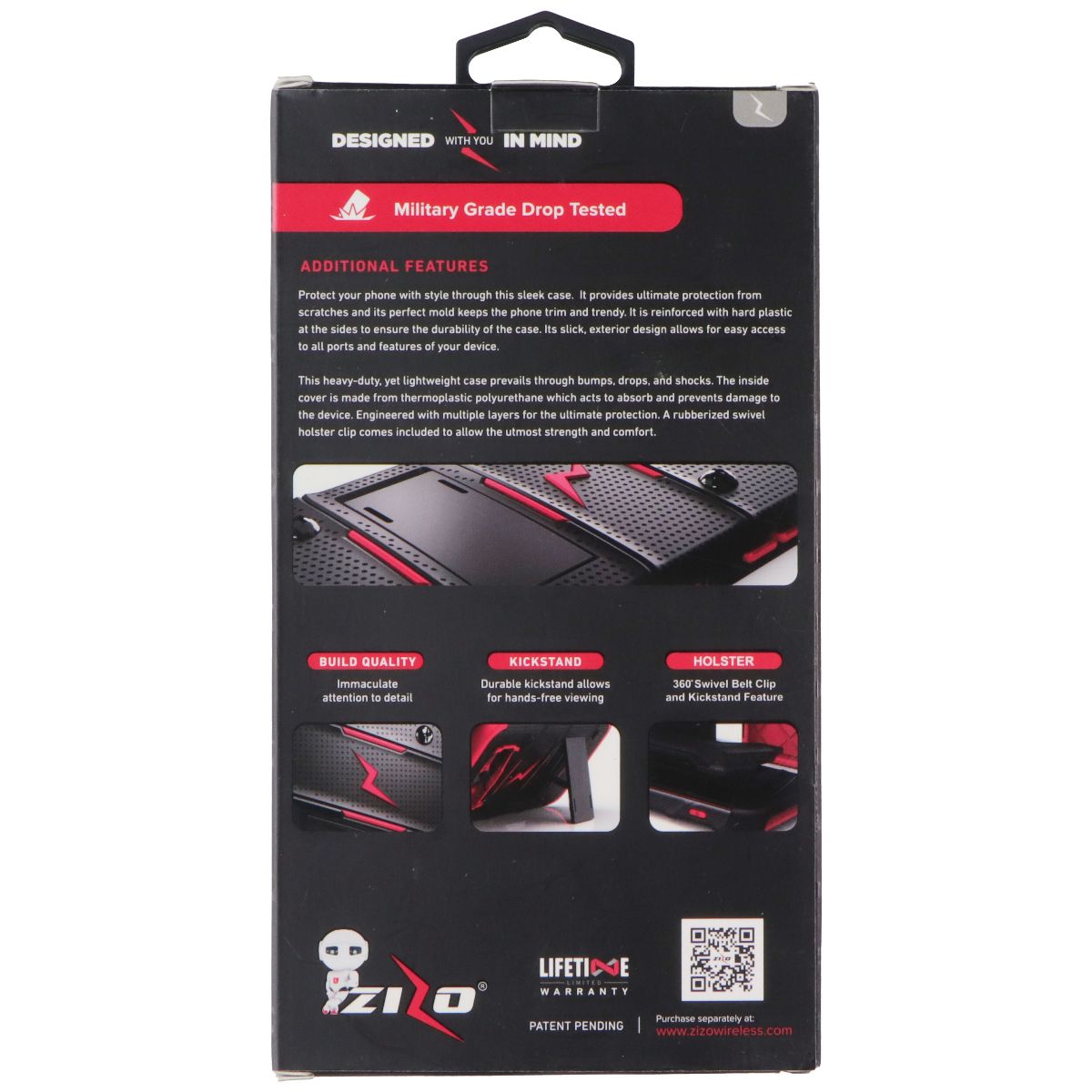 Zizo Bolt Cover Series (Case / Screen / Holster) for Apple iPhone X - Red/Black Cell Phone - Cases, Covers & Skins Zizo - Simple Cell Bulk Wholesale Pricing - USA Seller