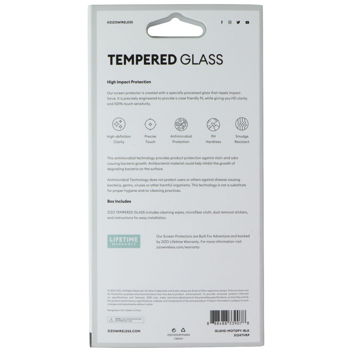 ZIZO Tempered Glass for Motorola Moto G PLAY (2023) - Black Cell Phone - Screen Protectors Zizo - Simple Cell Bulk Wholesale Pricing - USA Seller
