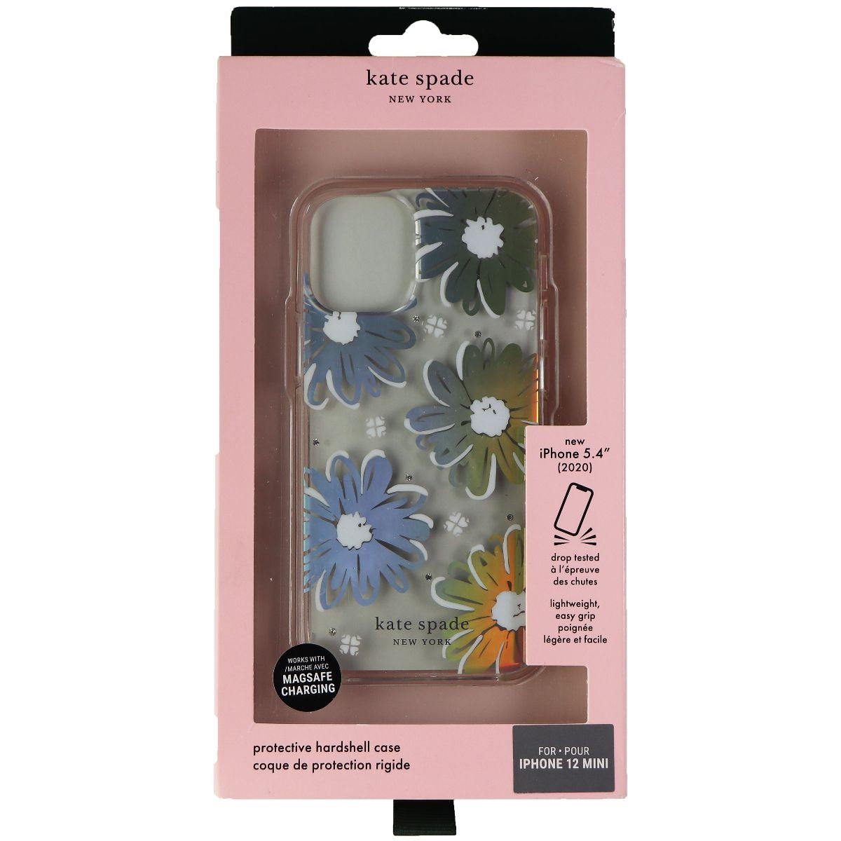 Kate Spade Protective Hardshell Case for Apple iPhone 12 mini - Daisy Iridescent Cell Phone - Cases, Covers & Skins Kate Spade New York - Simple Cell Bulk Wholesale Pricing - USA Seller