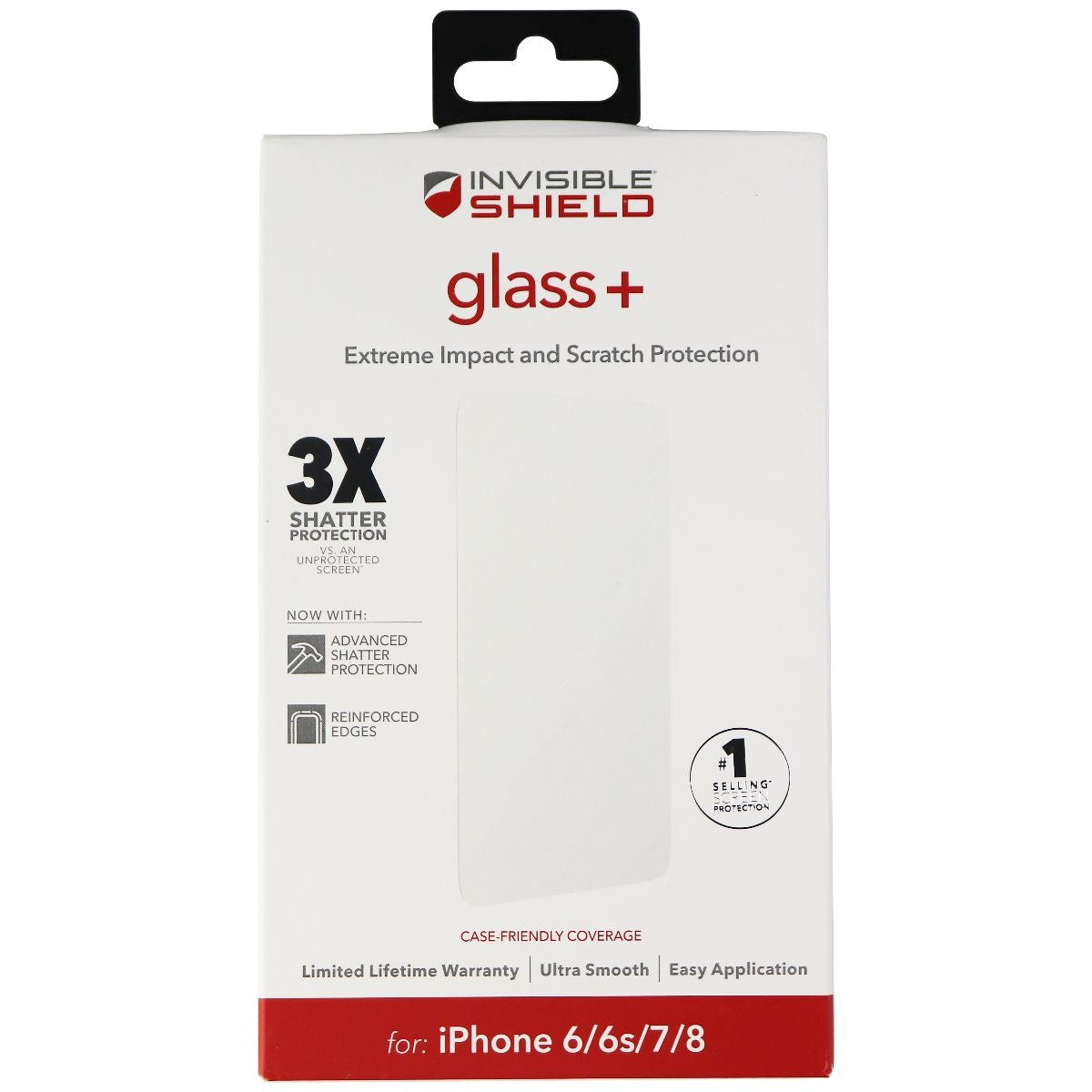 ZAGG Invisible Shield (Glass+) Protector for Apple iPhone 8/7/6s/6 - Clear Cell Phone - Screen Protectors Zagg - Simple Cell Bulk Wholesale Pricing - USA Seller