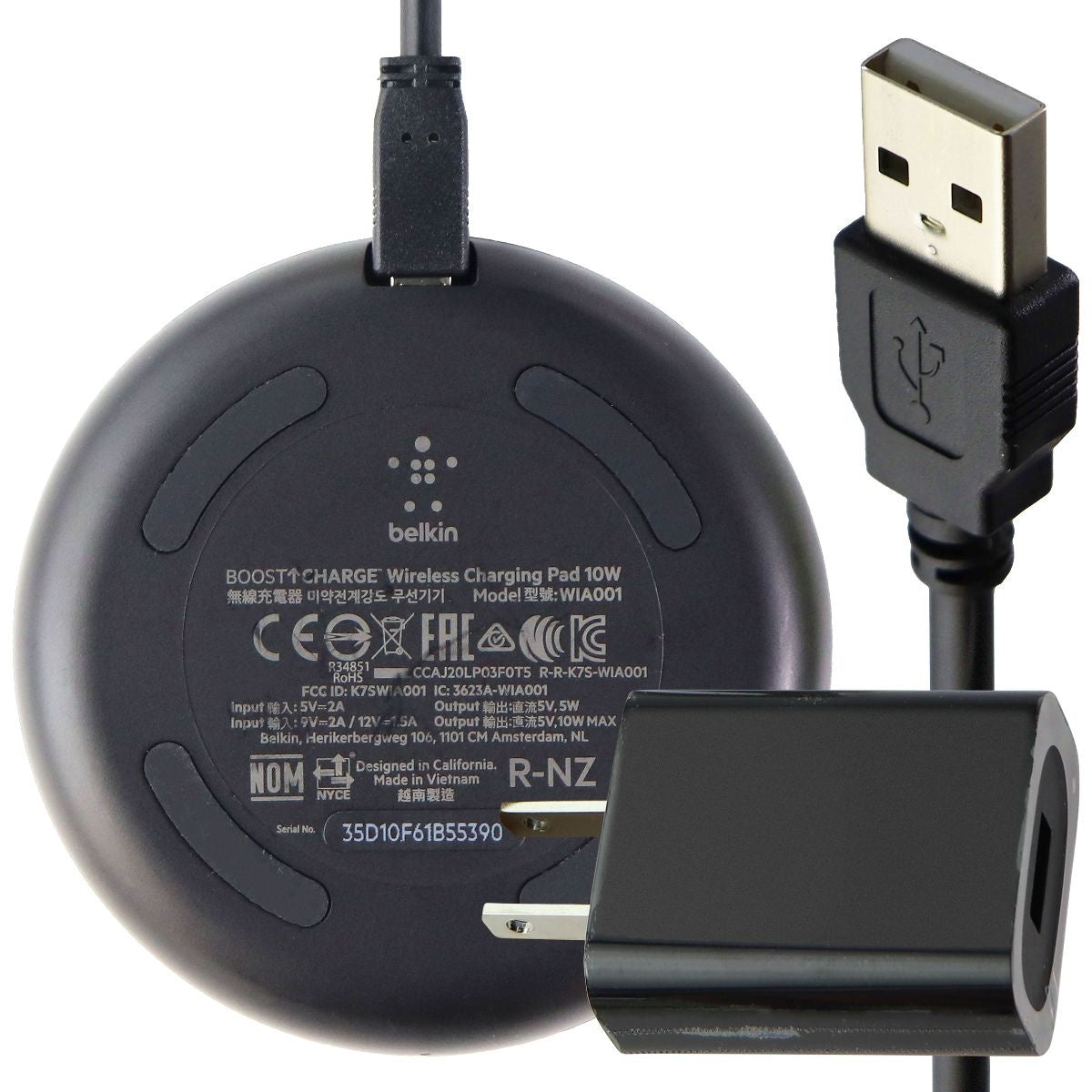 Belkin BoostCharge 10W Fast Wireless Charger Pad - Black (WIA001ttBK) Cell Phone - Chargers & Cradles Belkin - Simple Cell Bulk Wholesale Pricing - USA Seller