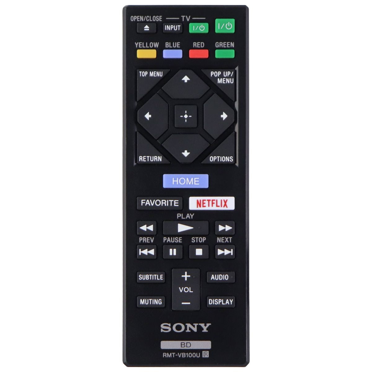 Sony Remote (RMT-VB100U) for Select Sony DVD and Blu-Ray Players - Black TV, Video & Audio Accessories - Remote Controls Sony - Simple Cell Bulk Wholesale Pricing - USA Seller