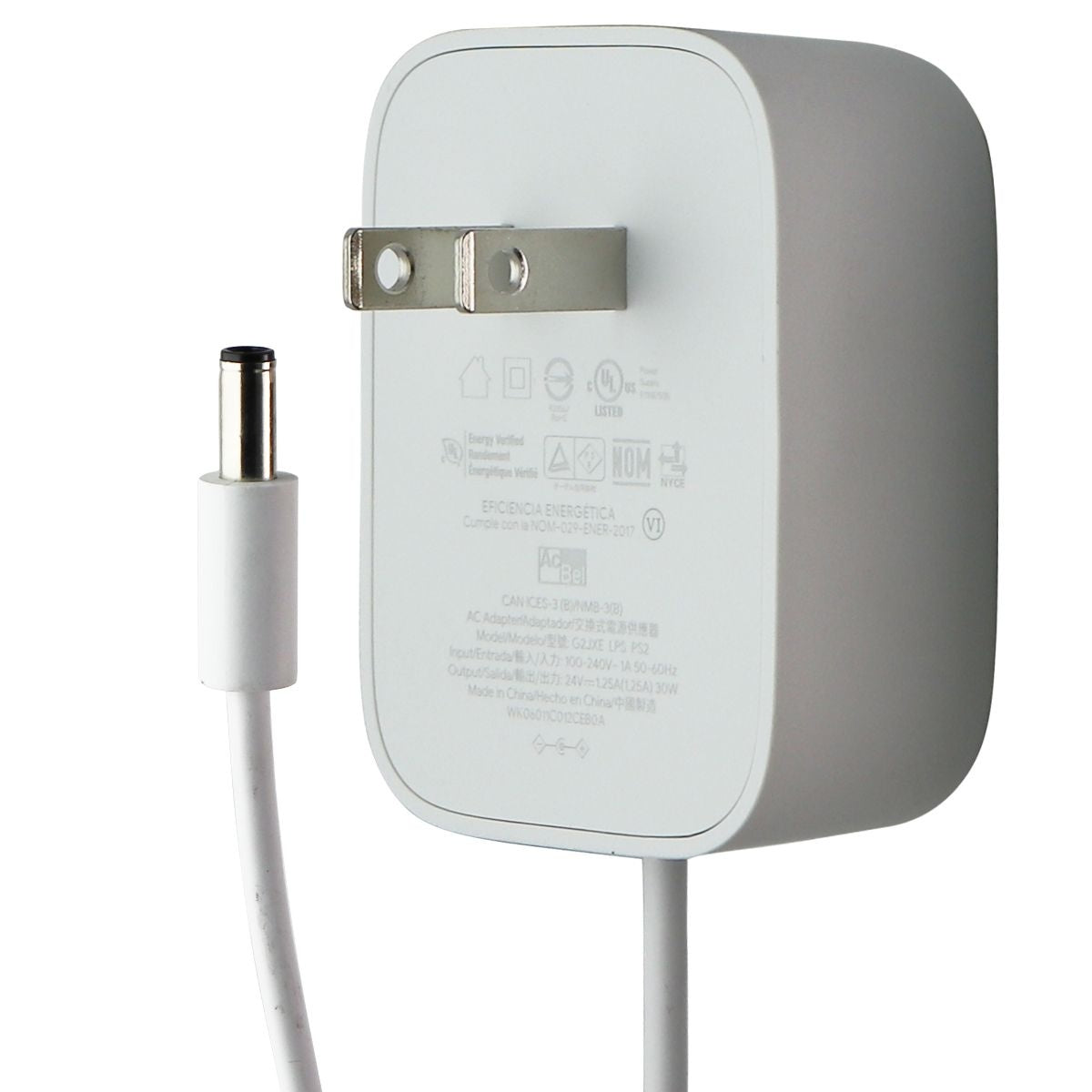 Google Nest Hub Max AC Adapter Power Cable - White (G2JXE LPS PS2) Multipurpose Batteries & Power - Multipurpose AC to DC Adapters Google - Simple Cell Bulk Wholesale Pricing - USA Seller