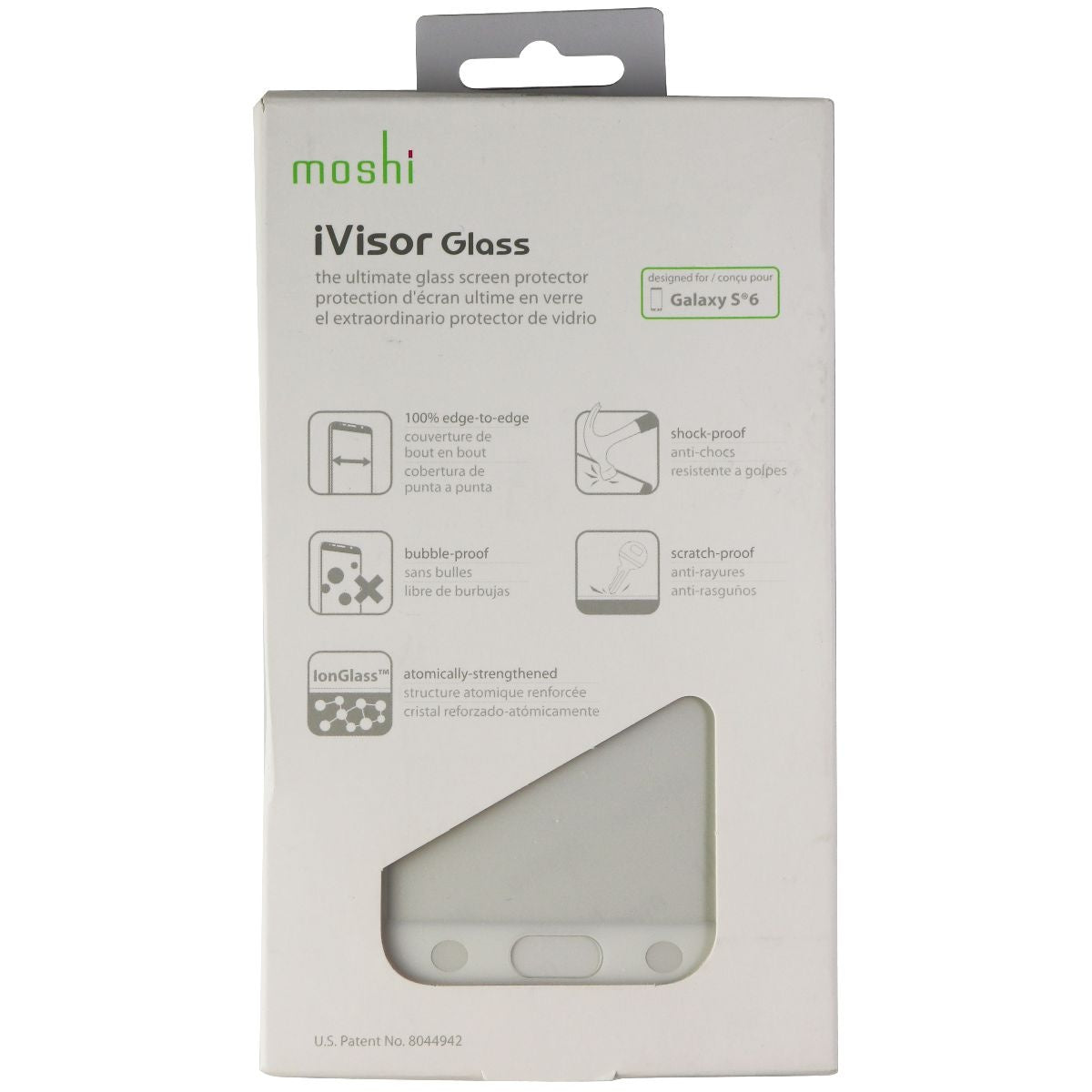 Moshi iVisor Tempered Glass Screen Protector for Samsung Galaxy S6 - Clear/White Cell Phone - Screen Protectors Moshi - Simple Cell Bulk Wholesale Pricing - USA Seller