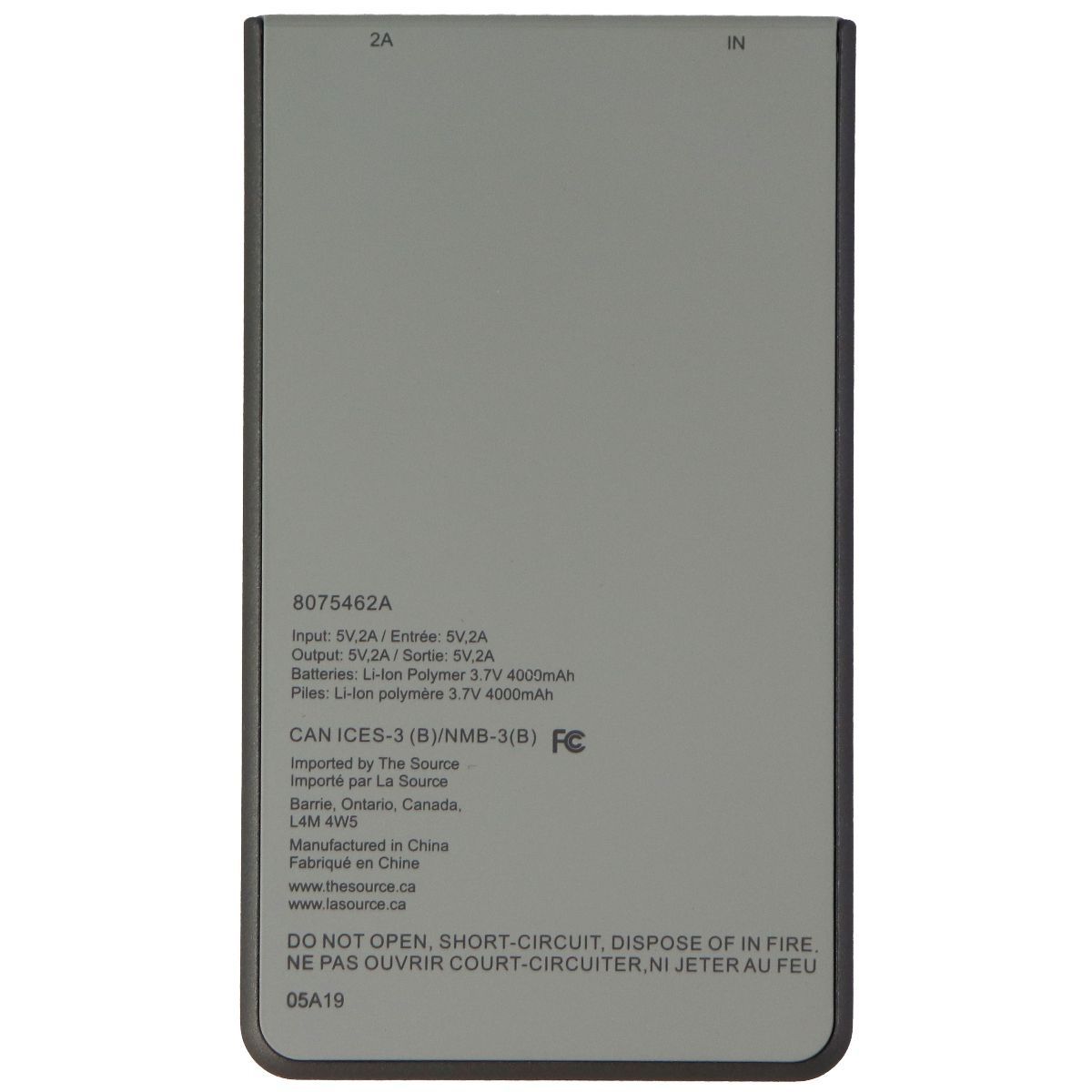 Vital 4,000mAh Power Bank Portable USB Charger Power Bank - Gray Cell Phone - Chargers & Cradles Vital - Simple Cell Bulk Wholesale Pricing - USA Seller