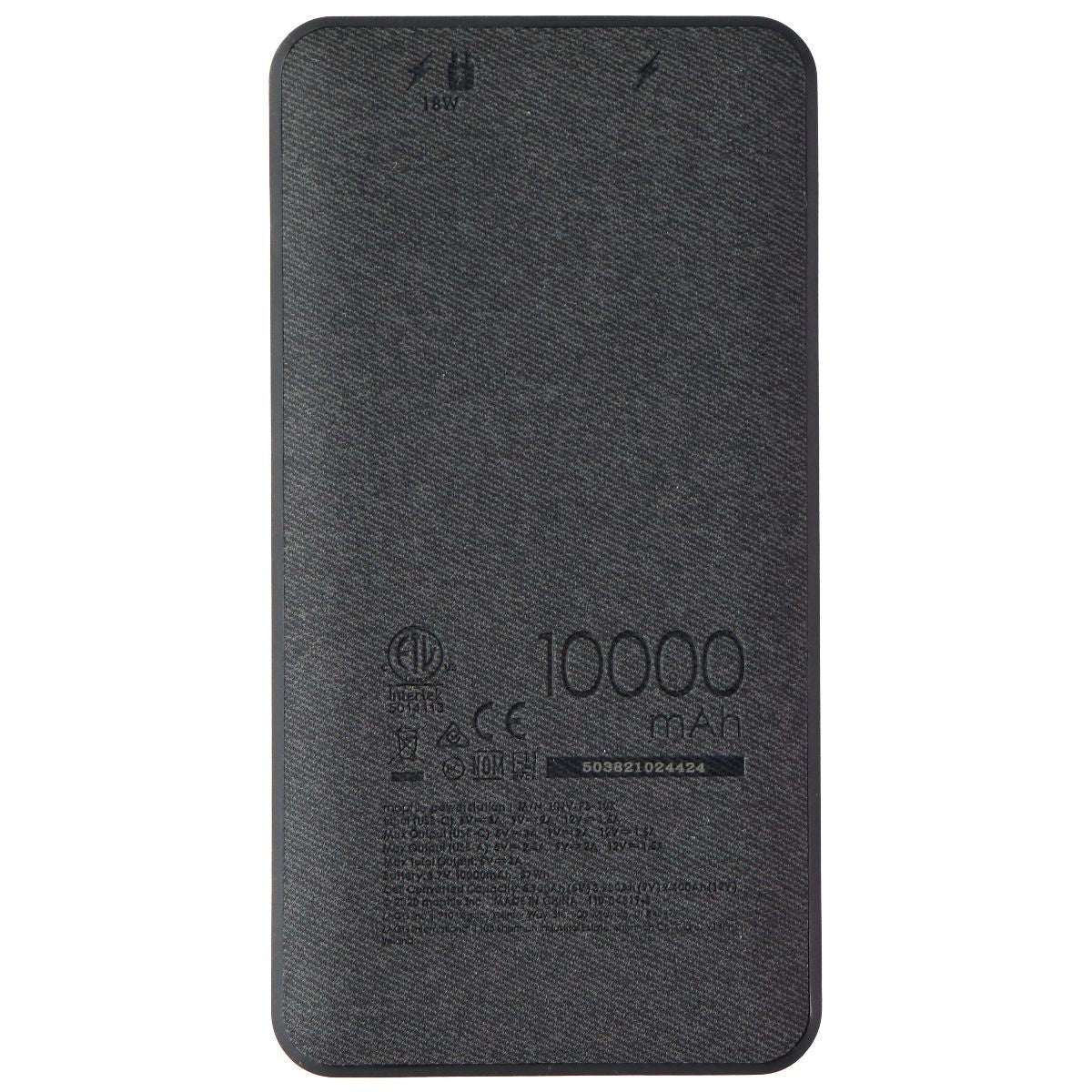 Mophie 10,000mAh Powerstation Portable Battery with USB-C Power - Black Cell Phone - Chargers & Cradles Mophie - Simple Cell Bulk Wholesale Pricing - USA Seller