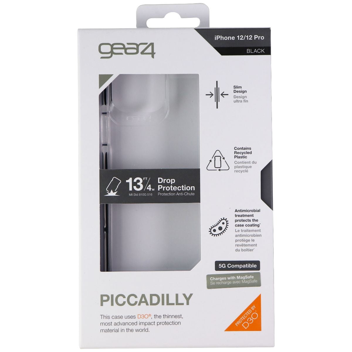 ZAGG Piccadilly Series Hard Case for iPhone 12 Pro & iPhone 12 - Clear/Black Cell Phone - Cases, Covers & Skins Zagg - Simple Cell Bulk Wholesale Pricing - USA Seller