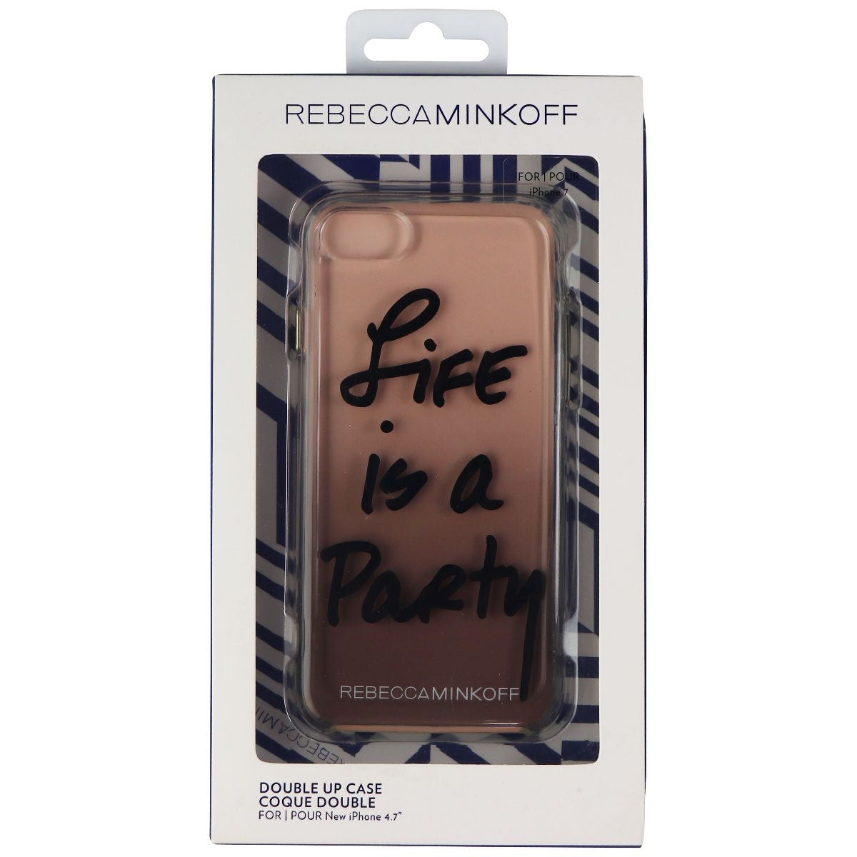 Rebecca Minkoff Life is a Party Double Up Case for iPhone 8 / 7 - Black Foil Cell Phone - Cases, Covers & Skins Rebecca Minkoff - Simple Cell Bulk Wholesale Pricing - USA Seller