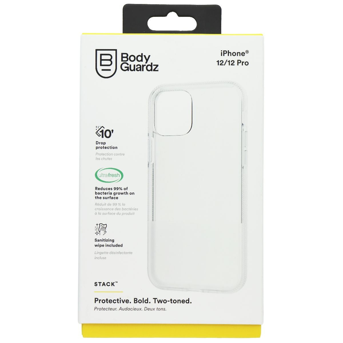 BodyGuardz Stack Series Case for iPhone 12 / iPhone 12 Pro - Two Tone Clear Cell Phone - Cases, Covers & Skins BODYGUARDZ - Simple Cell Bulk Wholesale Pricing - USA Seller