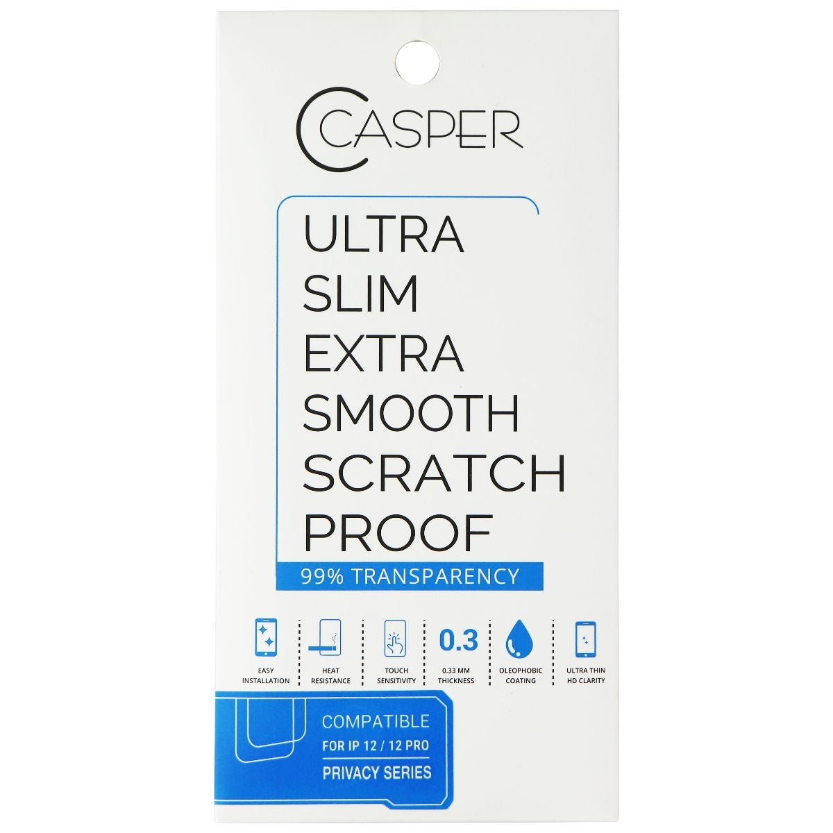 Casper PRIVACY Series Ultra Slim Screen Protector for iPhone 12/12 Pro Cell Phone - Screen Protectors Casper - Simple Cell Bulk Wholesale Pricing - USA Seller