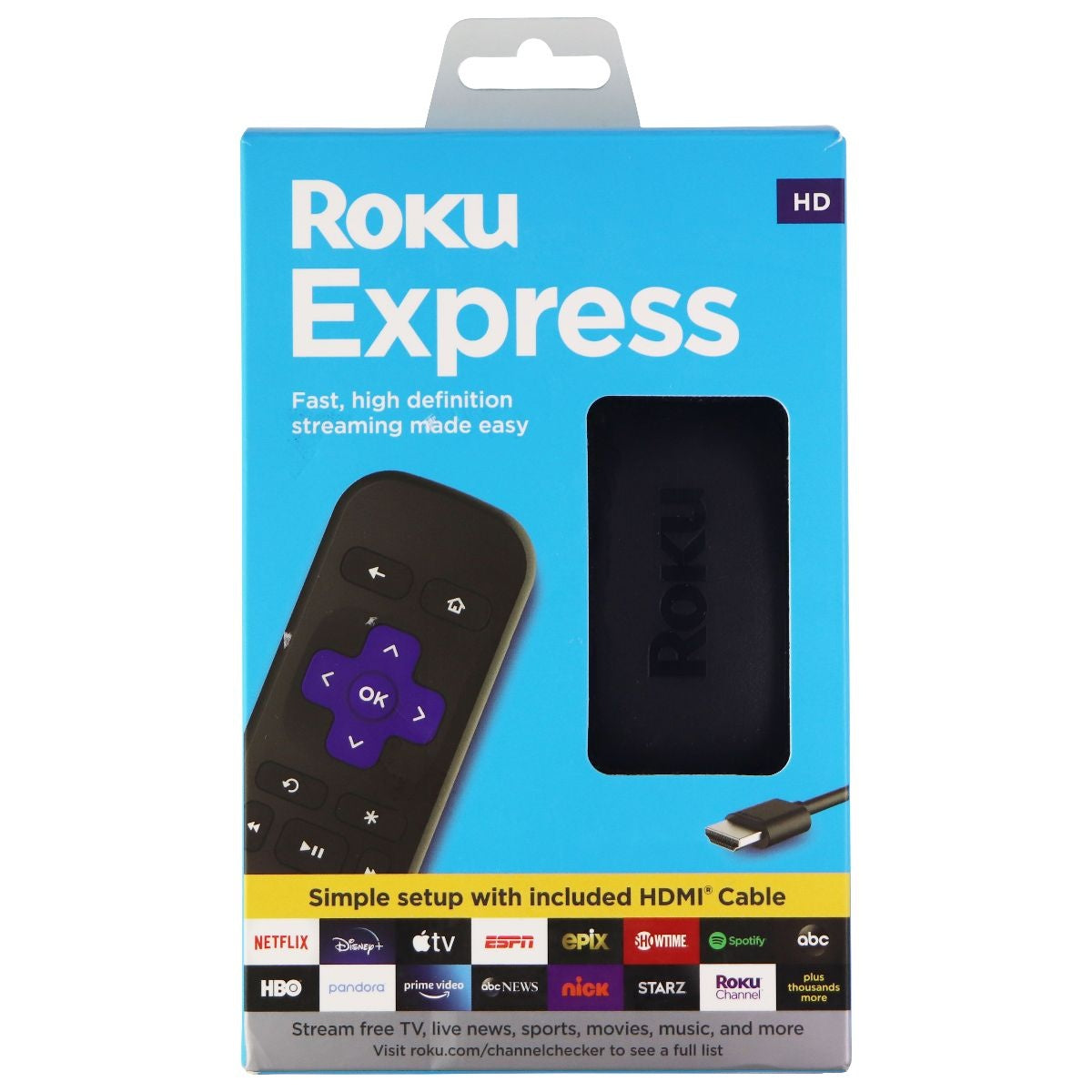 Roku Express HD Streaming Media Player with HDMI Cable and Simple Remote TV, Video & Audio Accessories - Other TV, Video & Audio Accs Roku - Simple Cell Bulk Wholesale Pricing - USA Seller