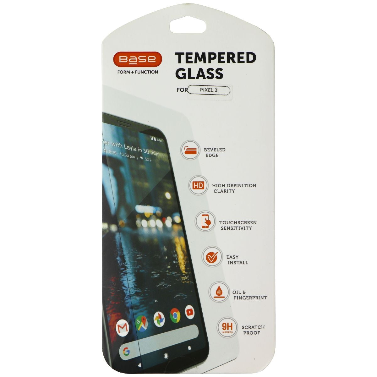 Base Tempered Glass Screen Protector for Google Pixel 3 Smartphones - Clear Cell Phone - Screen Protectors Base - Simple Cell Bulk Wholesale Pricing - USA Seller