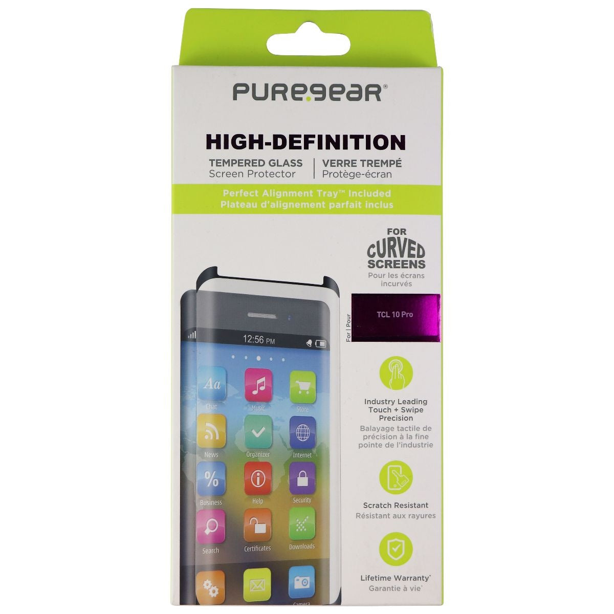 PureGear HD Curved Tempered Glass Screen Protector for TCL 10 Pro - Clear Cell Phone - Screen Protectors PureGear - Simple Cell Bulk Wholesale Pricing - USA Seller