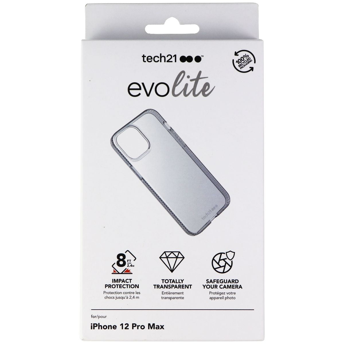 Tech21 Evo Lite Series Case for Apple iPhone 12 Pro Max - Clear Cell Phone - Cases, Covers & Skins Tech21 - Simple Cell Bulk Wholesale Pricing - USA Seller