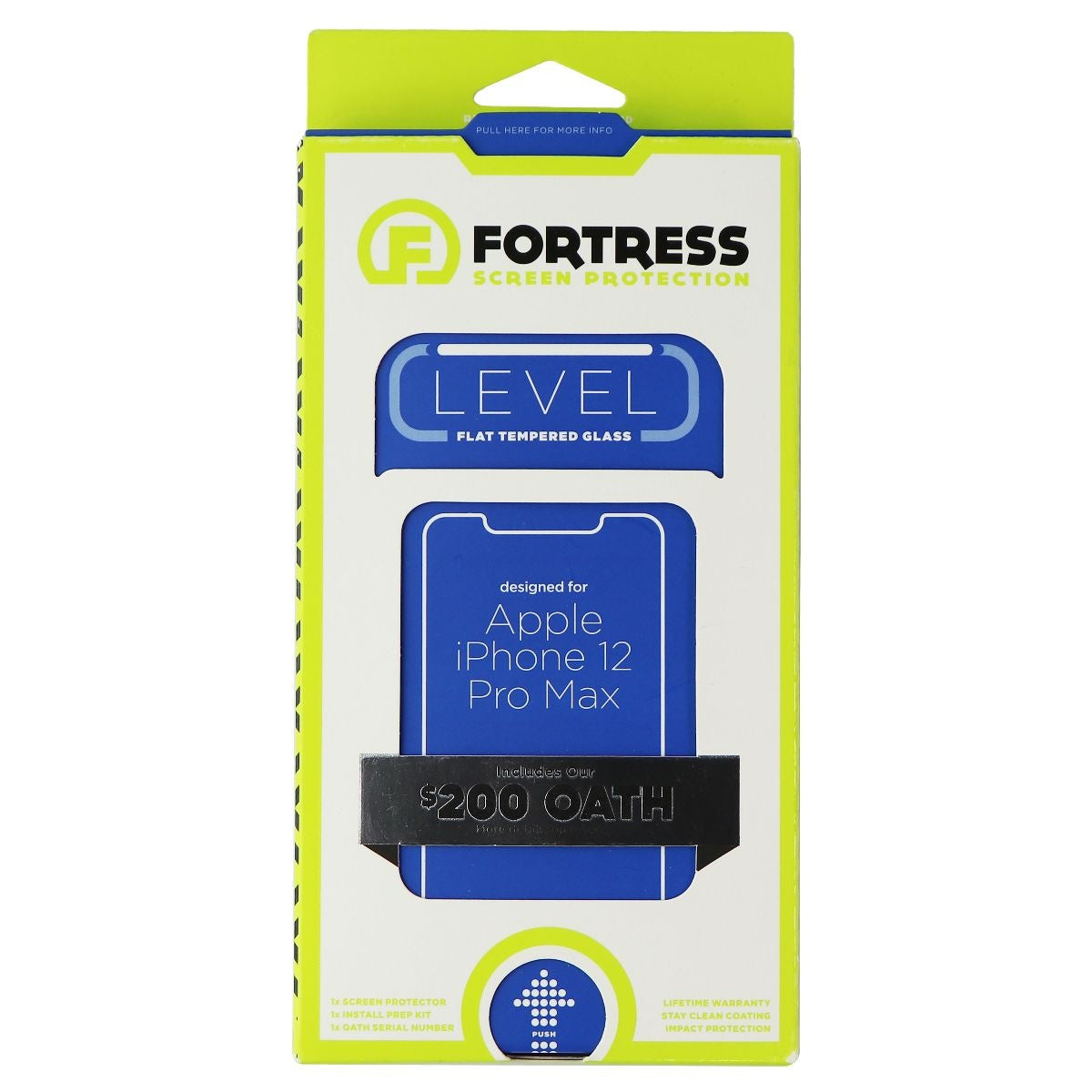 Fortress Flat Tempered Glass Screen Protector for Apple iPhone 12 Pro Max Cell Phone - Screen Protectors Fortress - Simple Cell Bulk Wholesale Pricing - USA Seller