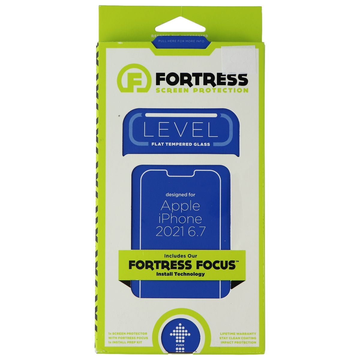 Fortress Level Focus Tempered Glass Screen Protector for Apple iPhone 13 Pro Max Cell Phone - Screen Protectors Fortress - Simple Cell Bulk Wholesale Pricing - USA Seller
