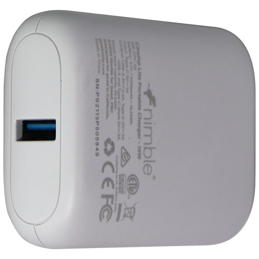 Nimble Eco-Friendly Champ Lite 5200mAh Compact Battery with USB-C - Stone White
