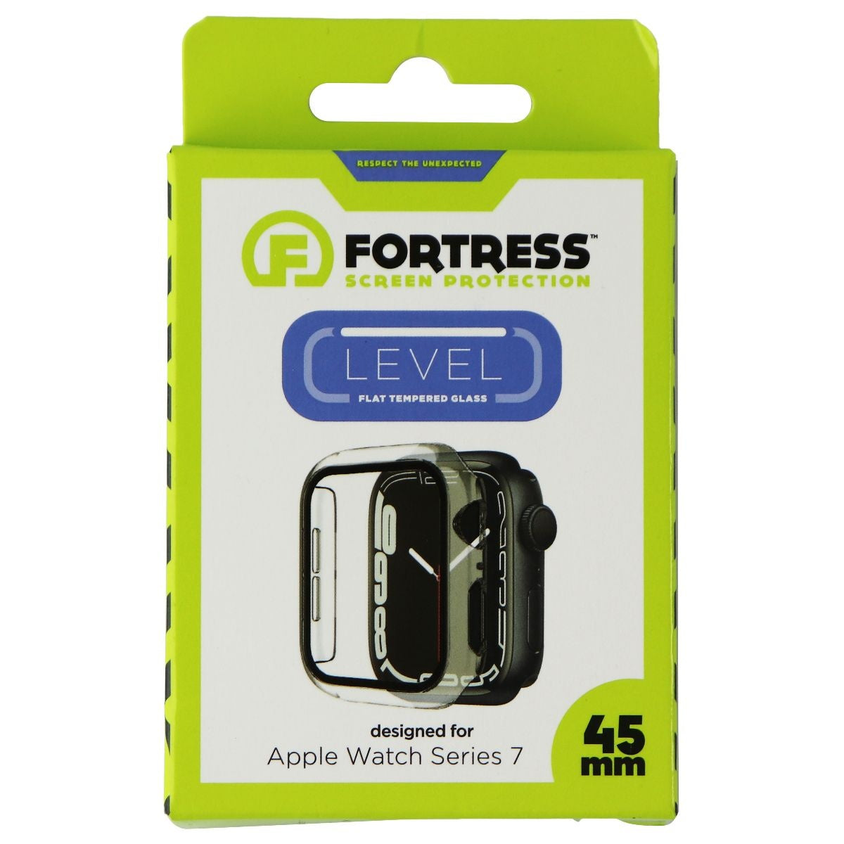 Fortress LEVEL Series Flat Tempered Glass for Apple Watch Series 7 (45mm) Clear Smart Watch Accessories - Smart Watch Cases Fortress - Simple Cell Bulk Wholesale Pricing - USA Seller
