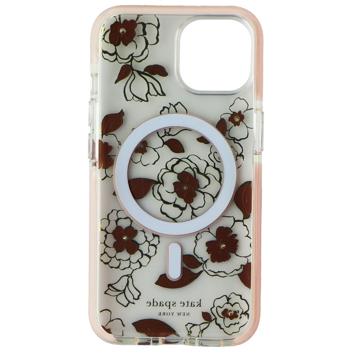 Kate Spade Defensive Hardshell Case for MagSafe for iPhone 14 - Gold Floral Cell Phone - Cases, Covers & Skins Kate Spade New York - Simple Cell Bulk Wholesale Pricing - USA Seller