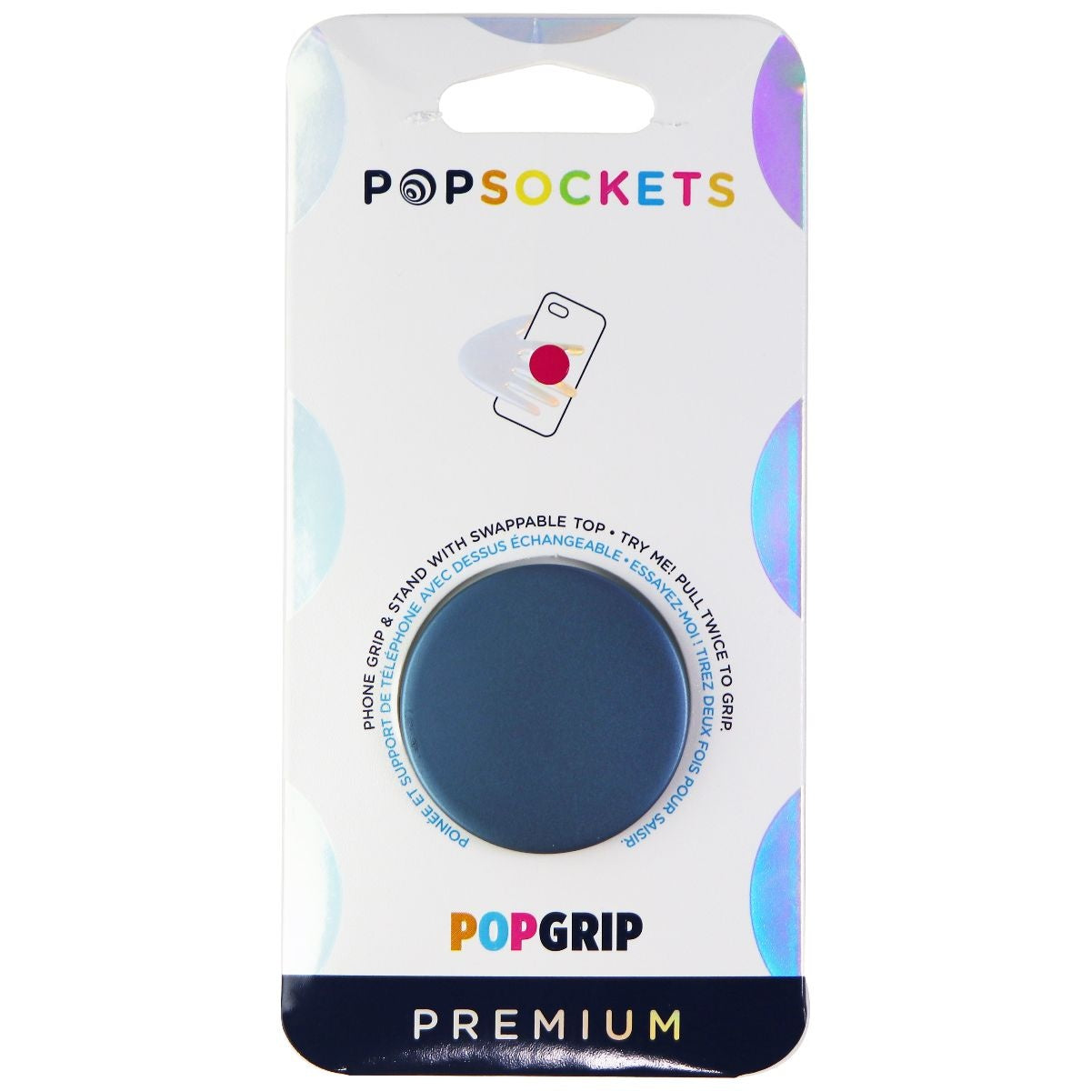 PopSockets PopGrip with Swappable Top for Phones & Tablets - Aluminum Batik Blue Cell Phone - Mounts & Holders PopSockets - Simple Cell Bulk Wholesale Pricing - USA Seller