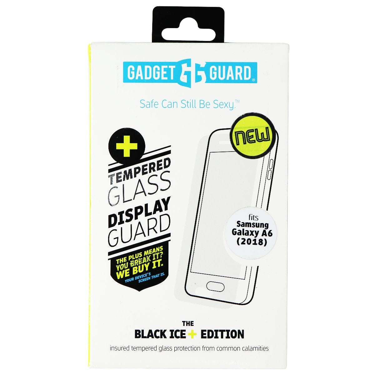 Gadget Guard Black Ice Plus Tempered Glass Screen Protector Samsung Galaxy A6 Cell Phone - Screen Protectors Gadget Guard - Simple Cell Bulk Wholesale Pricing - USA Seller