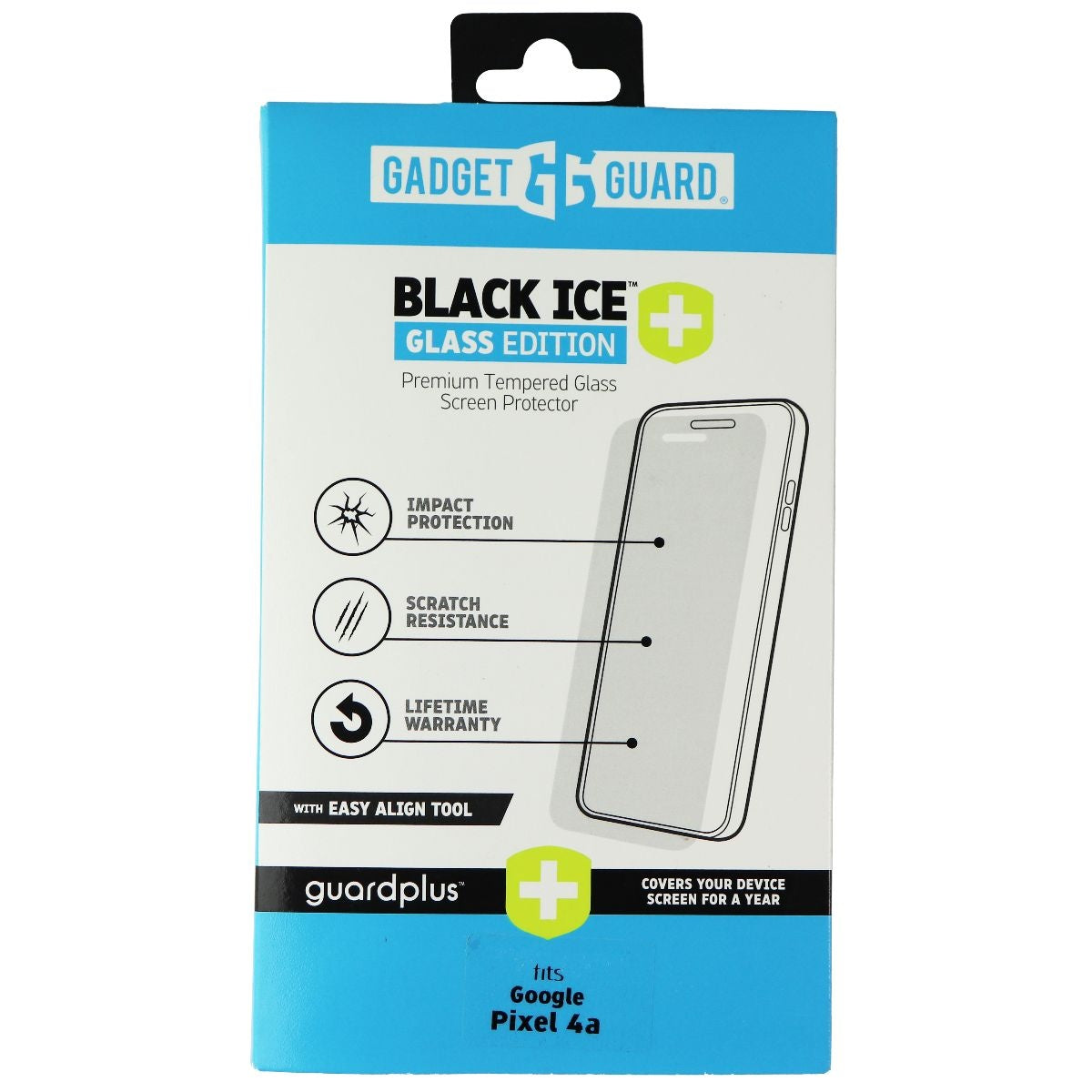 Gadget Guard Black Ice Plus Glass Edition Screen Protector for Google Pixel 4a Cell Phone - Screen Protectors Gadget Guard - Simple Cell Bulk Wholesale Pricing - USA Seller