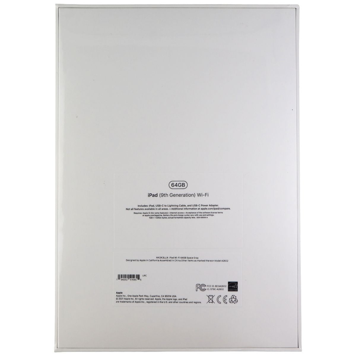 Apple iPad (10.2-inch, 9th Gen) Tablet (A2602) Wi-Fi Only - 64GB / Space Gray iPads, Tablets & eBook Readers Apple - Simple Cell Bulk Wholesale Pricing - USA Seller