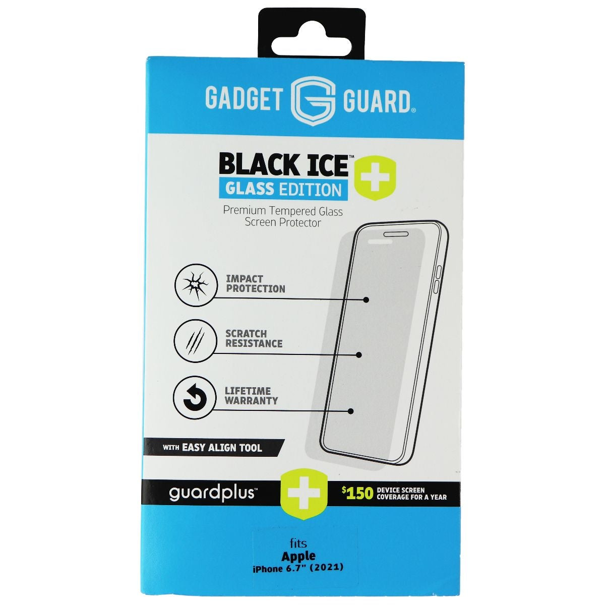 Gadget Guard Black Ice Glass Plus Edition for Apple iPhone 13 Pro Max - Clear Cell Phone - Screen Protectors Gadget Guard - Simple Cell Bulk Wholesale Pricing - USA Seller