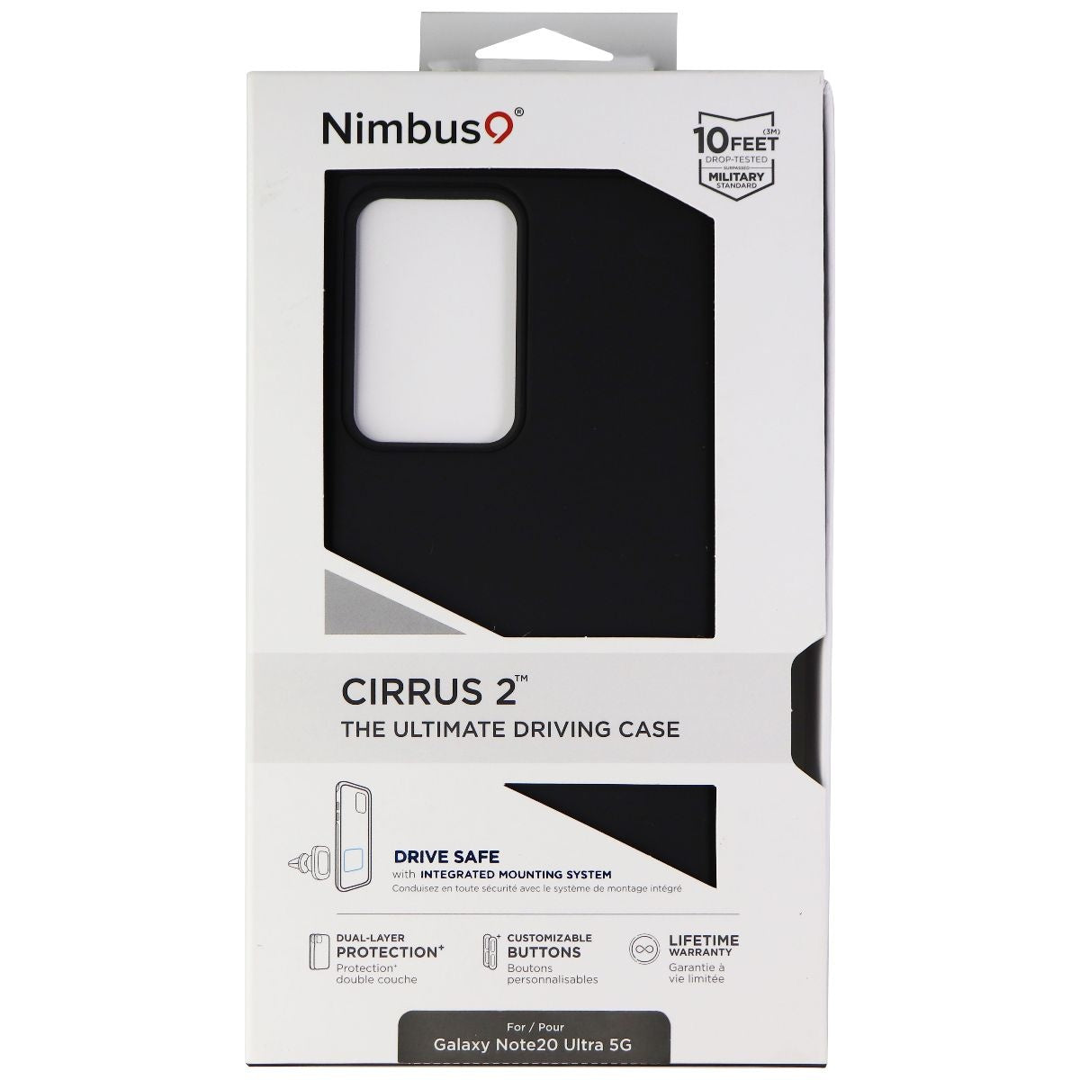 Nimbus9 Cirrus 2 Series Case for Samsung Galaxy Note20 Ultra 5G - Black Cell Phone - Cases, Covers & Skins Nimbus9 - Simple Cell Bulk Wholesale Pricing - USA Seller