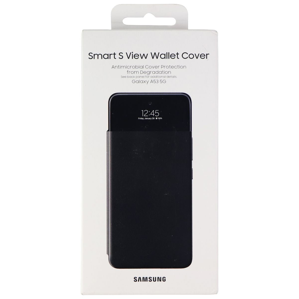 Samsung Smart S View Wallet Cover for Samsung Galaxy A53 5G - Black Cell Phone - Cases, Covers & Skins Samsung - Simple Cell Bulk Wholesale Pricing - USA Seller