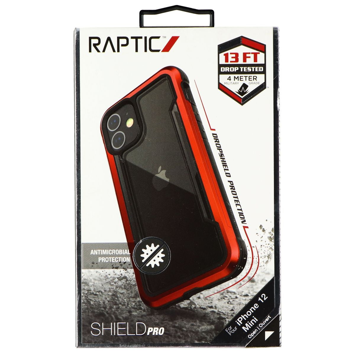 Raptic Shield Pro Series Case for iPhone 12 Mini - Red/Clear Cell Phone - Cases, Covers & Skins Raptic - Simple Cell Bulk Wholesale Pricing - USA Seller