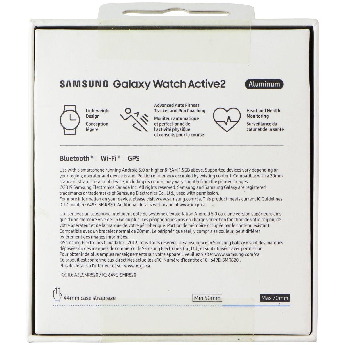 Samsung Galaxy Watch Active2 - International Version (R820 - 44mm, Aqua Black) Smart Watches Samsung - Simple Cell Bulk Wholesale Pricing - USA Seller