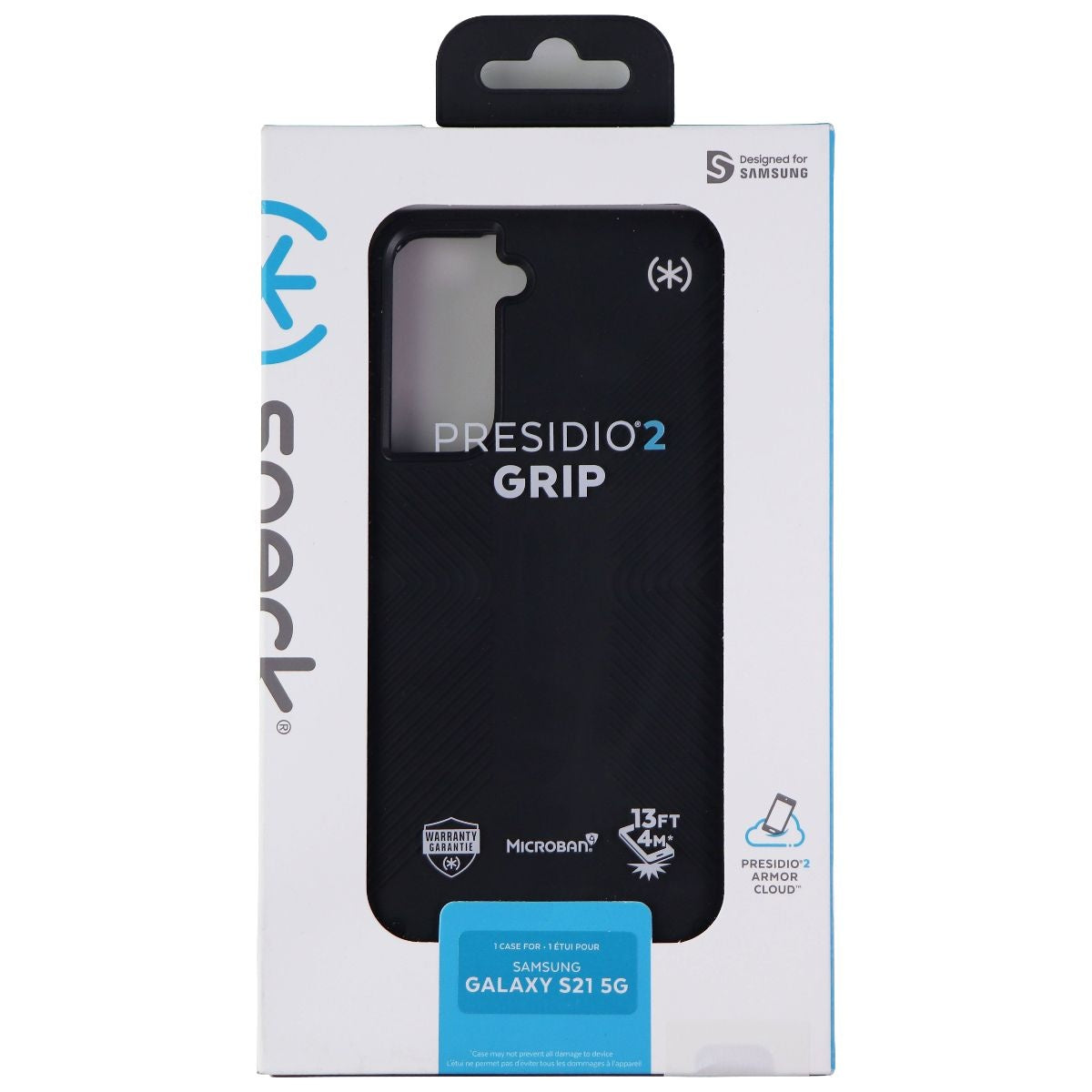 Speck Presidio2 Grip Series Case for Samsung Galaxy S21 5G - Black / White Cell Phone - Cases, Covers & Skins Speck - Simple Cell Bulk Wholesale Pricing - USA Seller