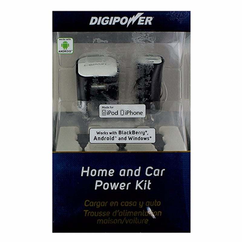 DigiPower Home and Car Micro-USB / 30-Pin / Mini-USB Power Kit - Black Cell Phone - Chargers & Cradles Digipower - Simple Cell Bulk Wholesale Pricing - USA Seller