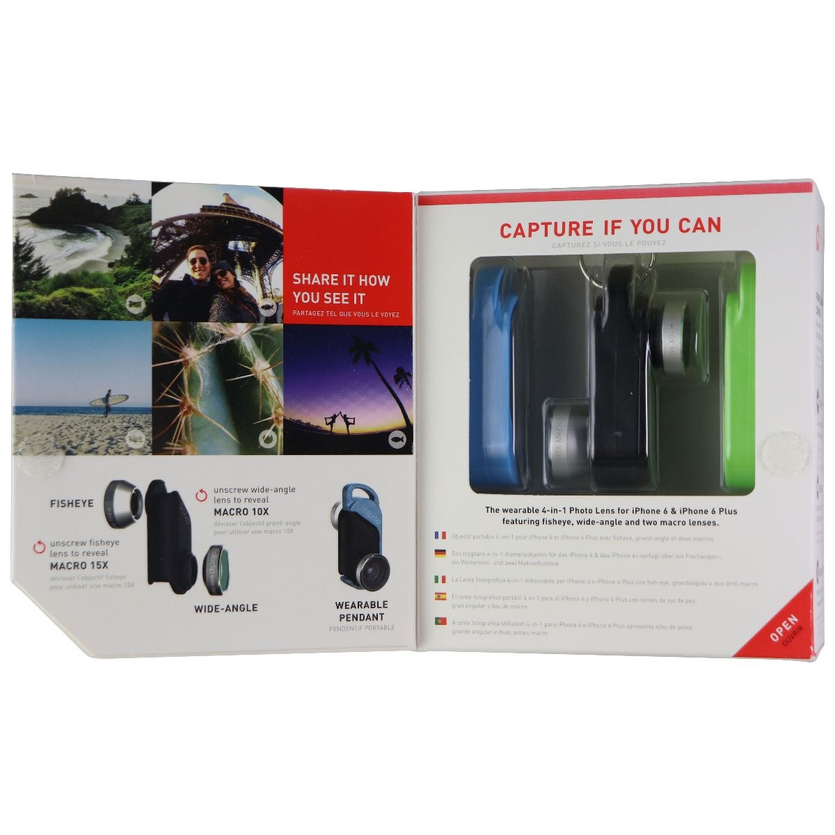 Olloclip 4-in-1 Photo Lens for iPhone 6s and 6s Plus - Silver Lens / Black Clip Cell Phone - Other Accessories Olloclip - Simple Cell Bulk Wholesale Pricing - USA Seller