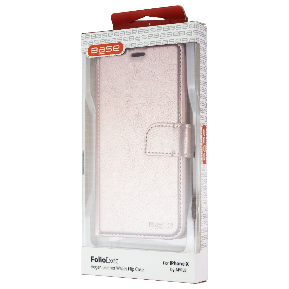Base FolioExec Wallet Case for Apple iPhone Xs/X - Rose Gold Cell Phone - Cases, Covers & Skins Base - Simple Cell Bulk Wholesale Pricing - USA Seller
