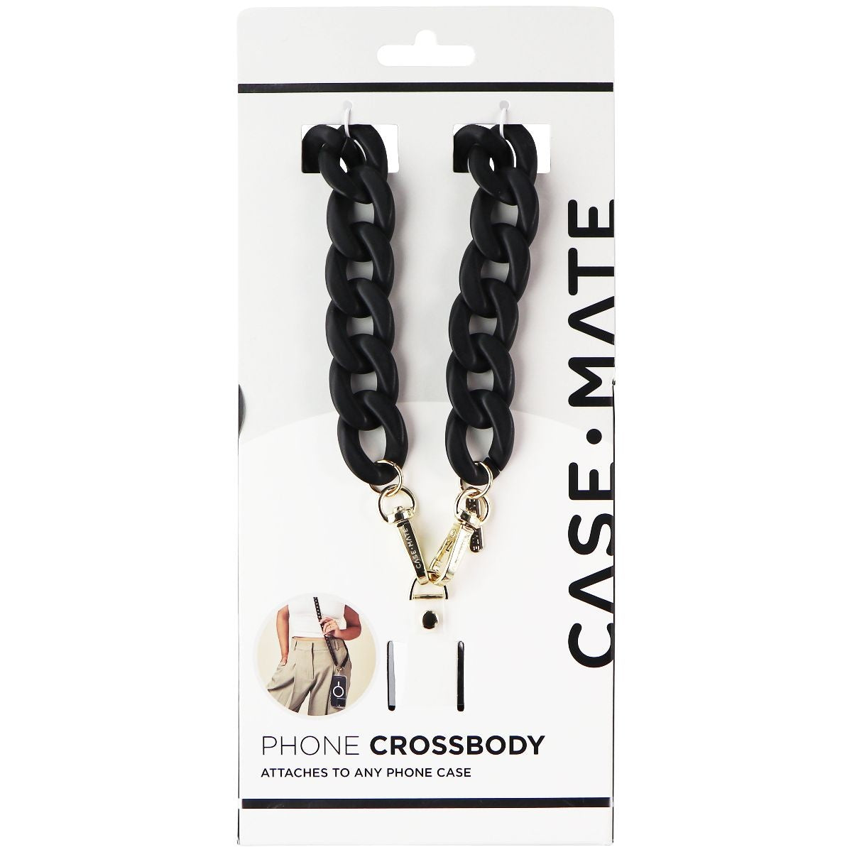 Case-Mate Crossbody Universal Smartphone Lanyard Chain - Black/Gold Cell Phone - Straps & Charms Case-Mate - Simple Cell Bulk Wholesale Pricing - USA Seller