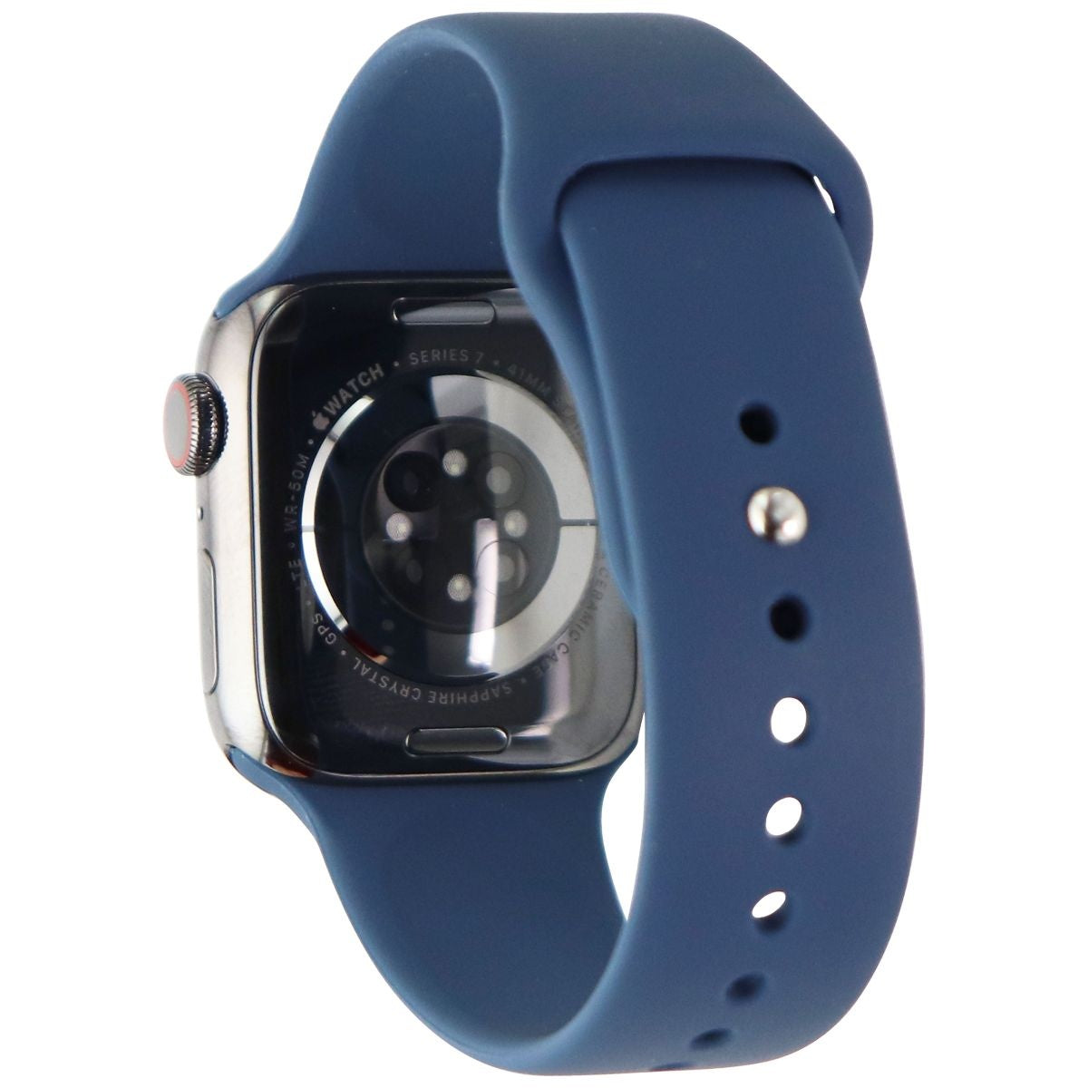 Apple Watch Series 7 (GPS + LTE) A2475 (41mm) Stainless Graphite/Blue Sp Band Smart Watches Apple - Simple Cell Bulk Wholesale Pricing - USA Seller