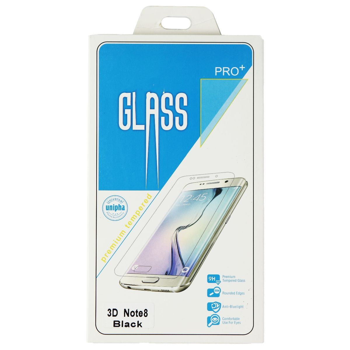 Glass Pro+ Premium Tempered Glass for Samsung Galaxy Note8 - Black/Clear Cell Phone - Screen Protectors Glass Pro+ - Simple Cell Bulk Wholesale Pricing - USA Seller