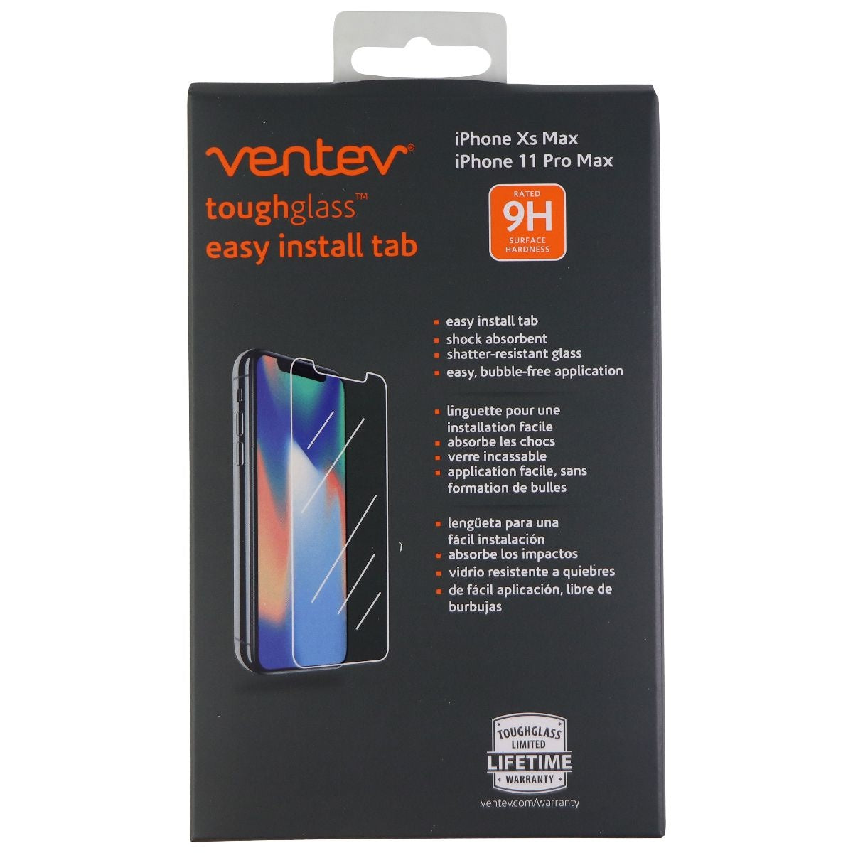 Ventev ToughGlass Screen Protection Kit for iPhone Xs Max and 11 Pro Max - Clear Cell Phone - Screen Protectors Avoca - Simple Cell Bulk Wholesale Pricing - USA Seller