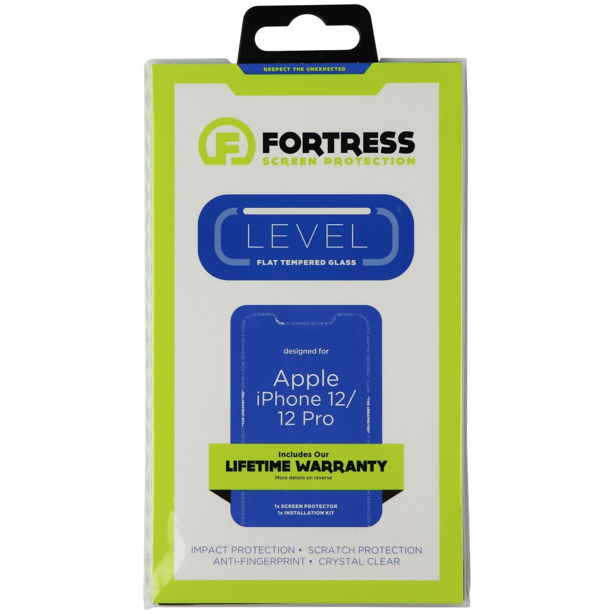 Fortress LEVEL Flat Tempered Glass for Apple iPhone 12 / 12 Pro - Clear Cell Phone - Screen Protectors Fortress - Simple Cell Bulk Wholesale Pricing - USA Seller