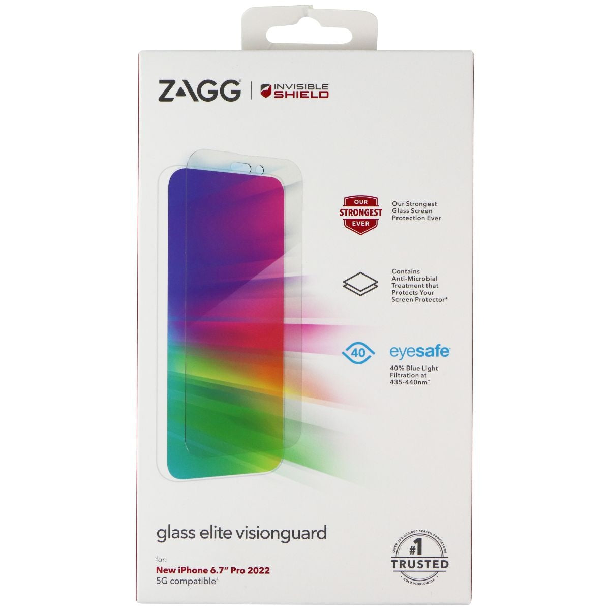 ZAGG InvisibleShield (Glass Elite VisionGuard) for iPhone 14 Pro Max - Clear Cell Phone - Screen Protectors Zagg - Simple Cell Bulk Wholesale Pricing - USA Seller