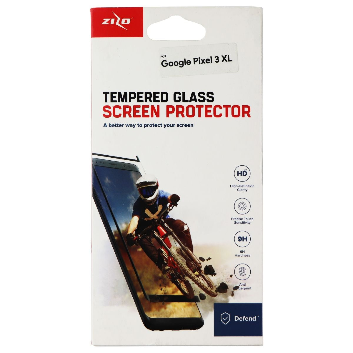 Zizo Tempered Glass Screen Protector for Google Pixel 3 XL Black Cell Phone - Screen Protectors Zizo - Simple Cell Bulk Wholesale Pricing - USA Seller