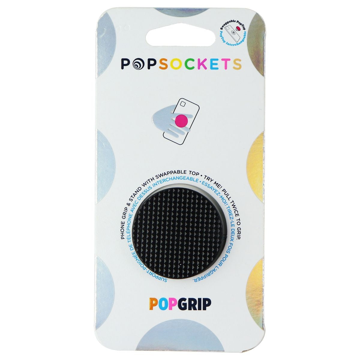 PopSOCKETS Knurled Texture Black Smartphone Accessory for iPhone Android Cell Phone - Mounts & Holders PopSockets - Simple Cell Bulk Wholesale Pricing - USA Seller