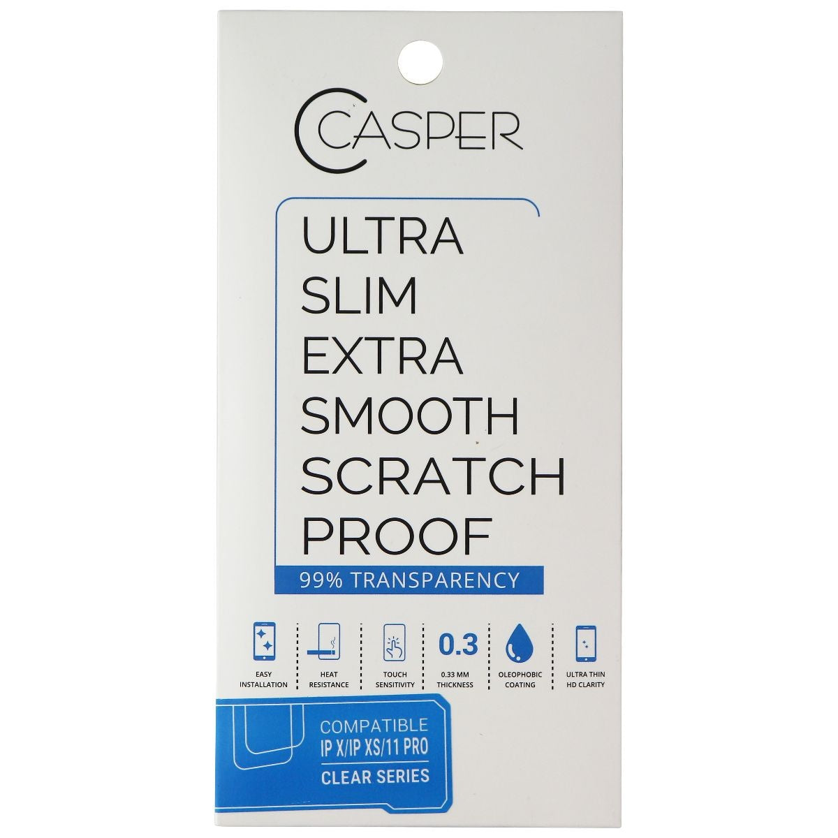 Casper Clear Series Tempered Glass Screen Protector for iPhone X/Xs/11 Pro Cell Phone - Screen Protectors Casper - Simple Cell Bulk Wholesale Pricing - USA Seller