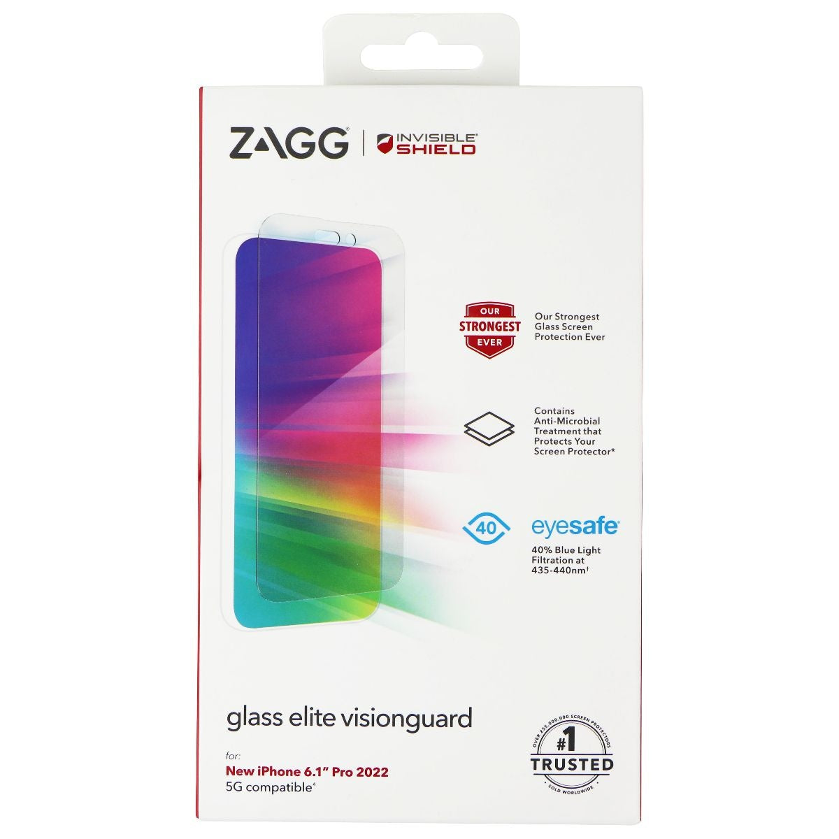 ZAGG InvisibleShield Glass Elite VisionGuard Screen Protector for iPhone 14 Pro Cell Phone - Screen Protectors Zagg - Simple Cell Bulk Wholesale Pricing - USA Seller