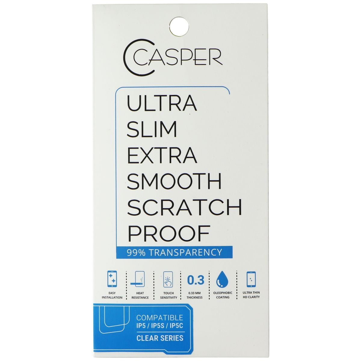 Casper Clear Series Tempered Glass for iPhone 5s / iPhone 5 / iPhone 5C Cell Phone - Screen Protectors Casper - Simple Cell Bulk Wholesale Pricing - USA Seller