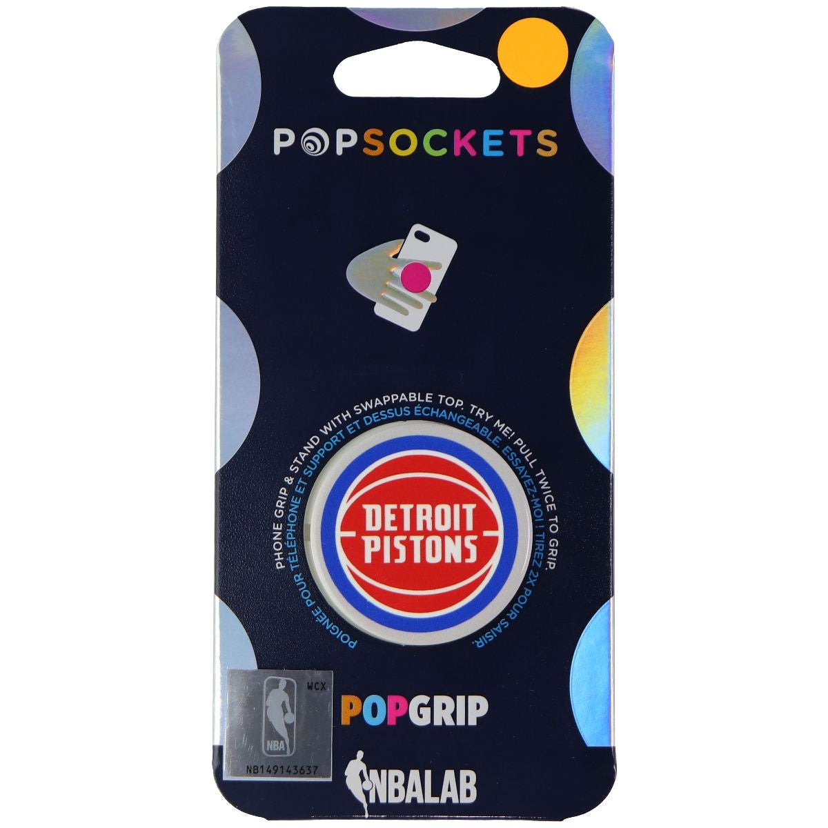 PopSockets: PopGrip Swappable Grip for Phones & Tablets - NBA - Detroit Pistons Cell Phone - Mounts & Holders PopSockets - Simple Cell Bulk Wholesale Pricing - USA Seller