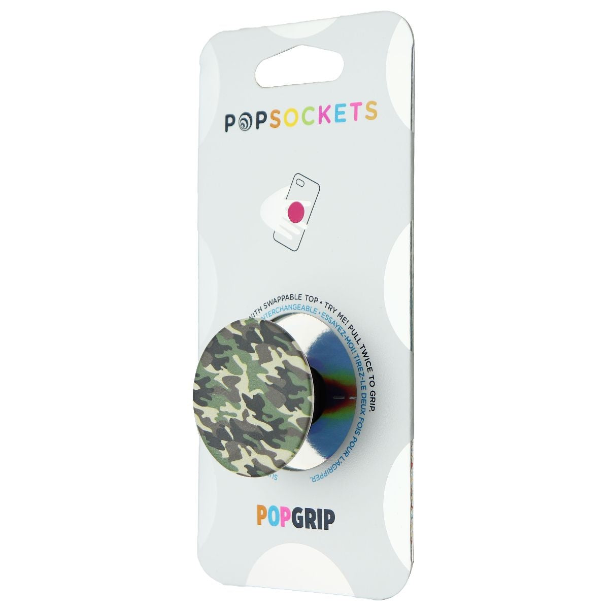 PopSockets PopGrip Expanding Stand and Grip with a Swappable Top - Woodland Camo Cell Phone - Mounts & Holders PopSockets - Simple Cell Bulk Wholesale Pricing - USA Seller